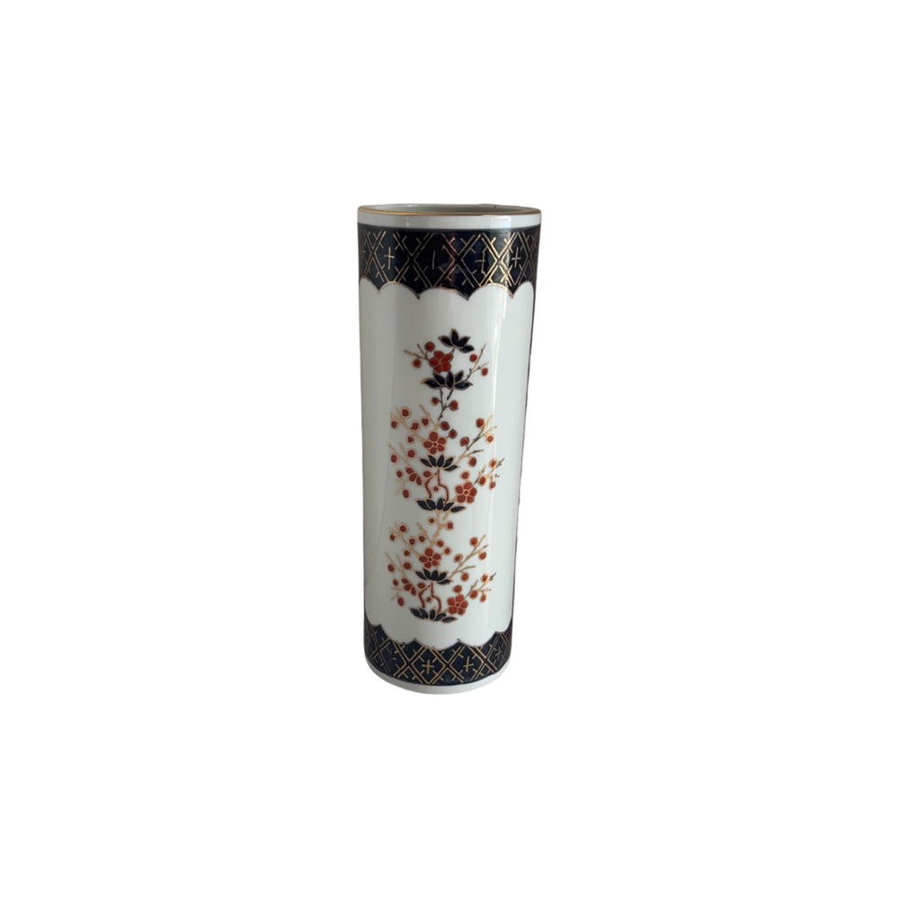 Vintage Japanese Imari Porcelain Vase Floral Design Multicolor Gold Trim